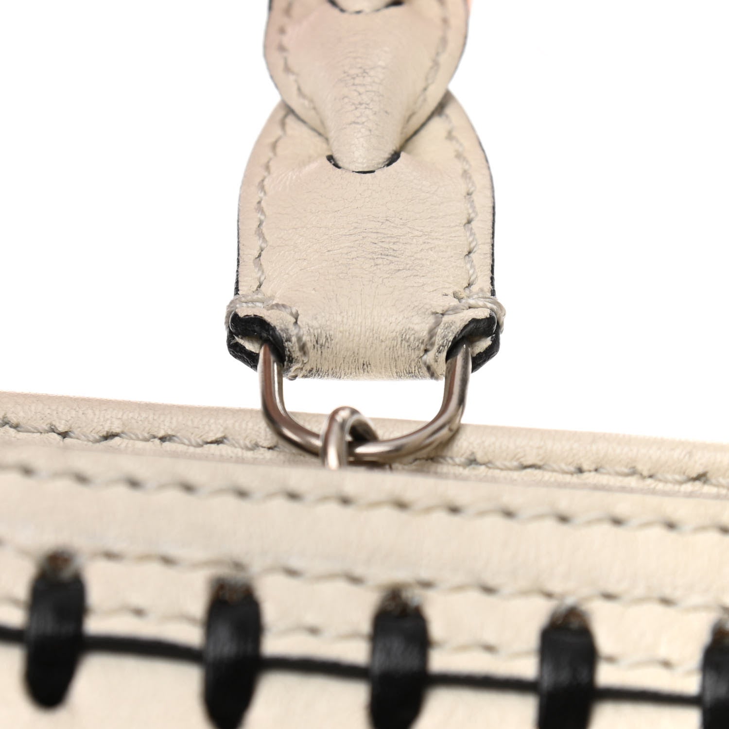 Alexander McQueen Calfskin Whipstitch Folk Tote White 7 of 20