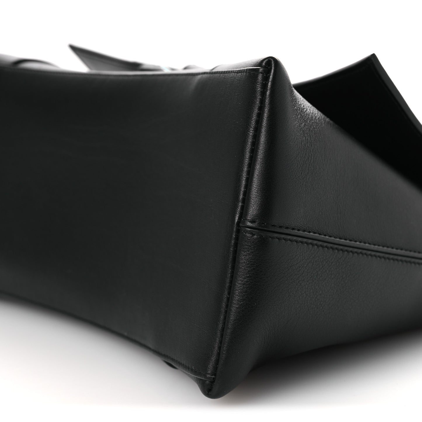 Semi Shiny Smooth Calfskin Monochrome M Downtown Shoulder Bag Black