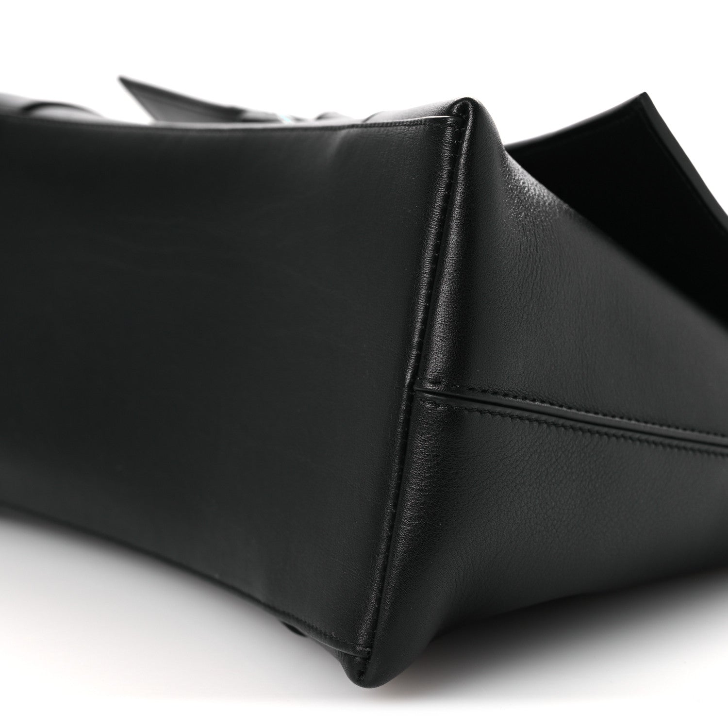 Balenciaga Semi Shiny Smooth Calfskin Monochrome M Downtown Shoulder Bag Black 11 of 12