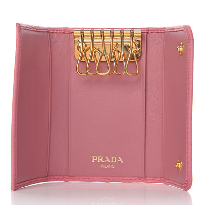 Prada Vitello Move Metal 6 Key Holder Geranio 5 of 12
