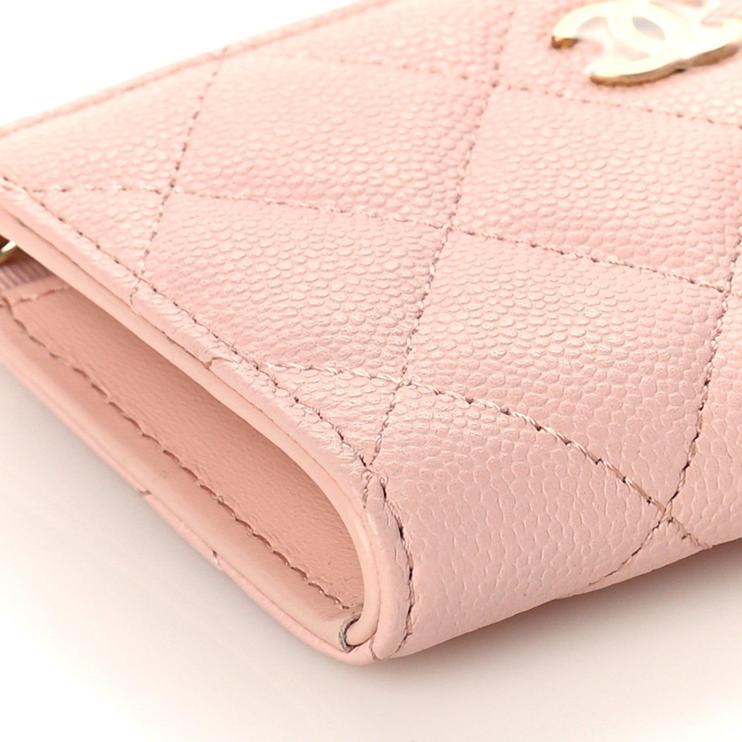 Chanel Caviar Quilted Zipped Key Holder Case Light Pink 8 of 10