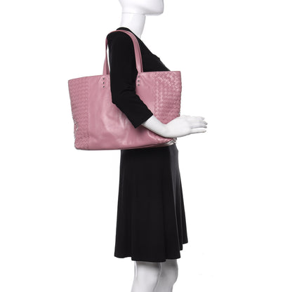 Bottega Veneta Calfskin Leggero Intrecciato Tote Mallow 2 of 10