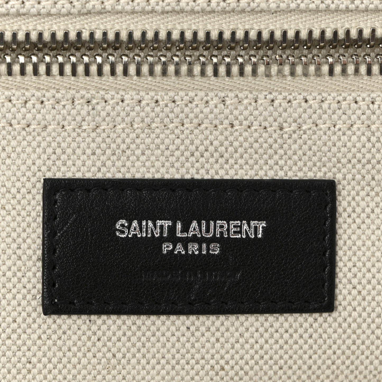 Linen Calfskin Rive Gauche Maxi Tote  Grege et Noir