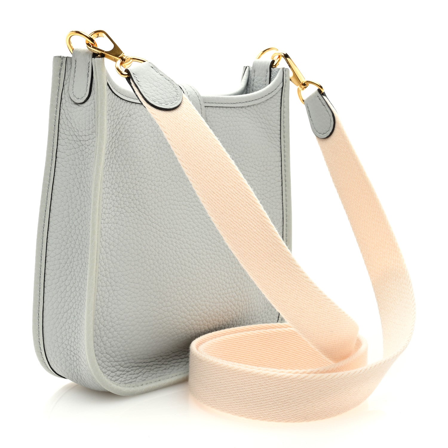 Hermes Taurillon Clemence Amazone Evelyne TPM Bleu Pale Nata 3 of 9