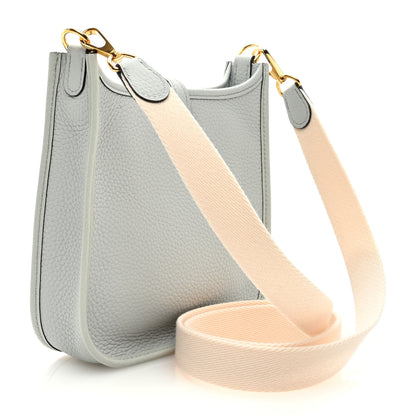 Hermes Taurillon Clemence Amazone Evelyne TPM Bleu Pale Nata 3 of 9