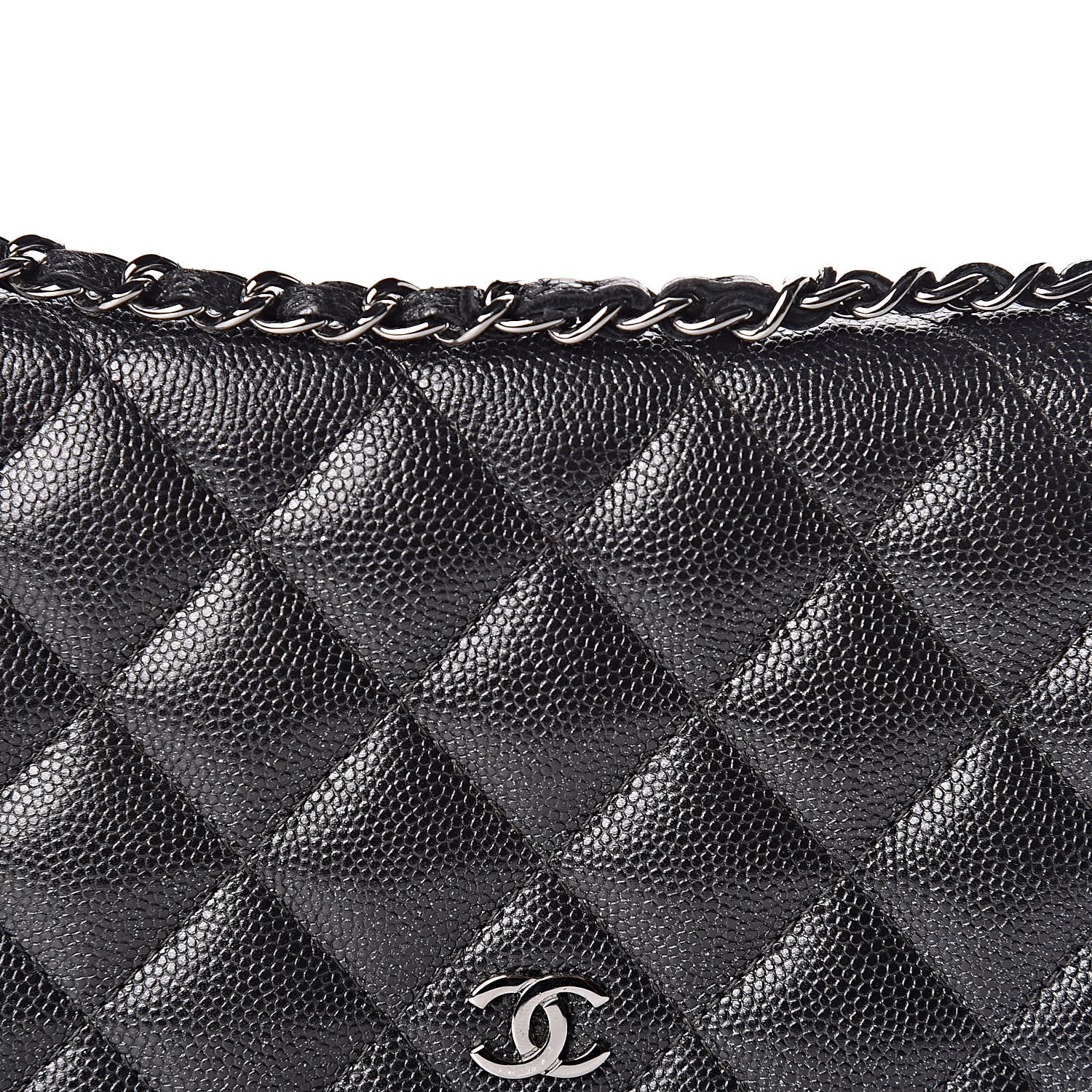 Chanel Iridescent Caviar Quilted Wallet On Chain WOC Black 9 of 12