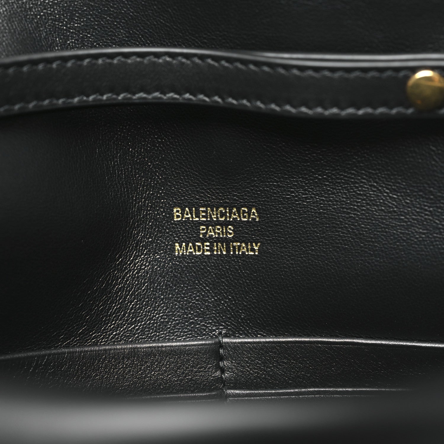 Balenciaga Smooth Calfskin Small Bel Air Clutch On Strap Black
