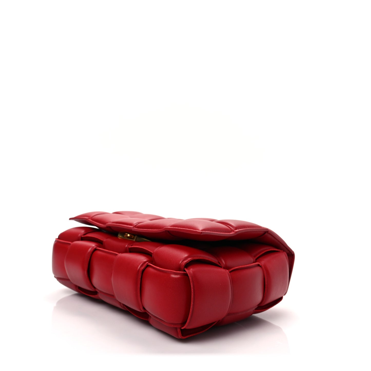 Nappa Maxi Intreccio Padded Cassette Crossbody Bag Dark Red