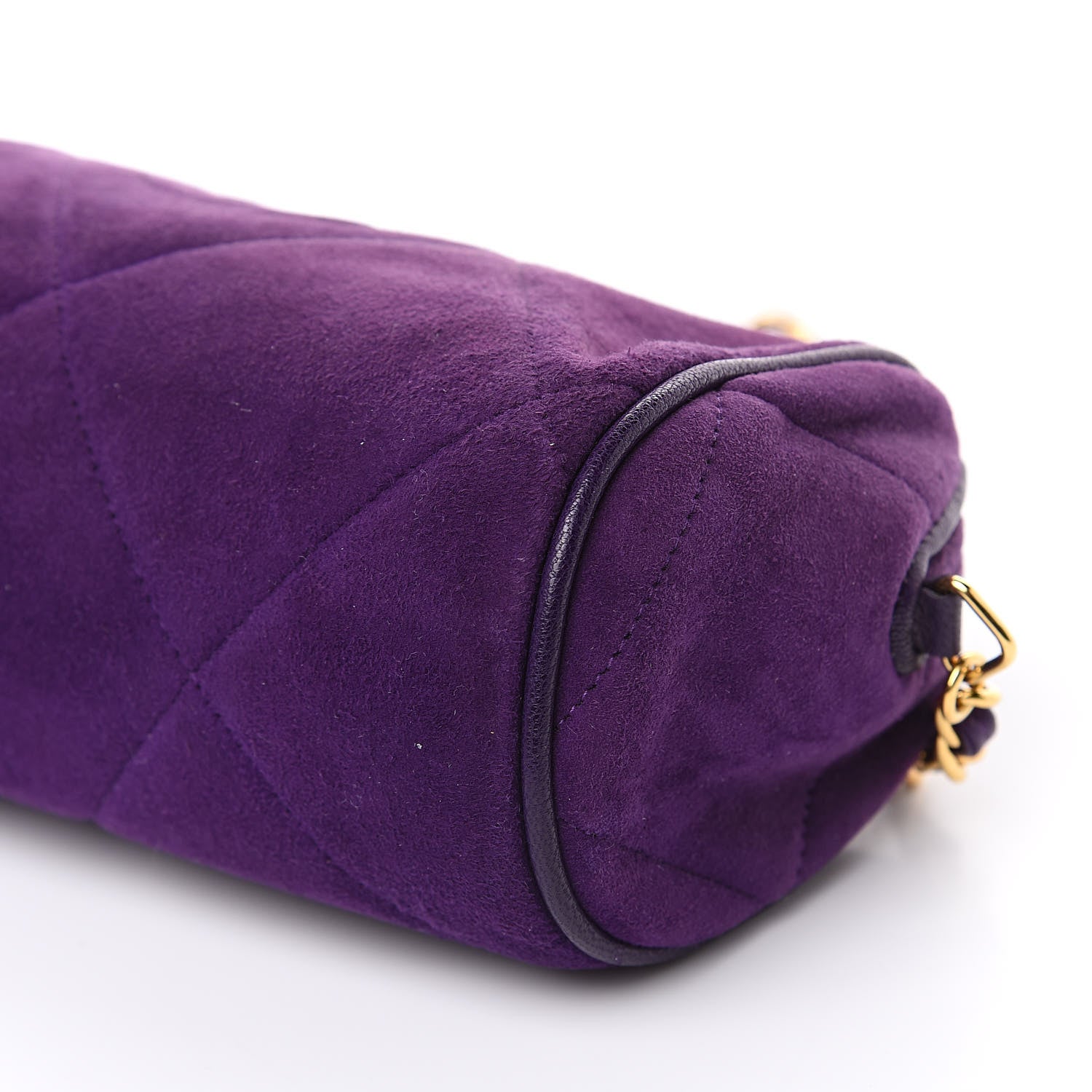 Chanel Suede Quilted Small Tassel Shoulder Bag Purple 10 of 11