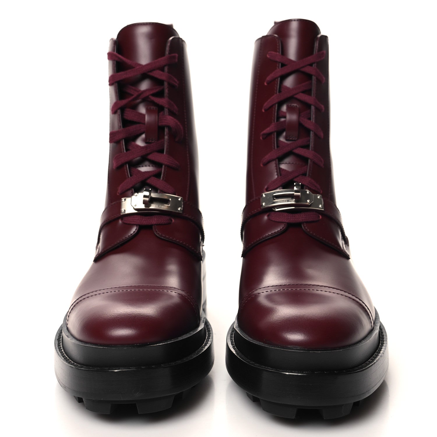 Hermes Glossed Calfskin Funk Ankle Boots 38 Rouge H 2 of 9