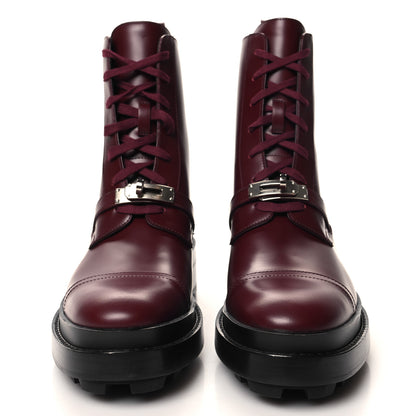 Hermes Glossed Calfskin Funk Ankle Boots 38 Rouge H 2 of 9