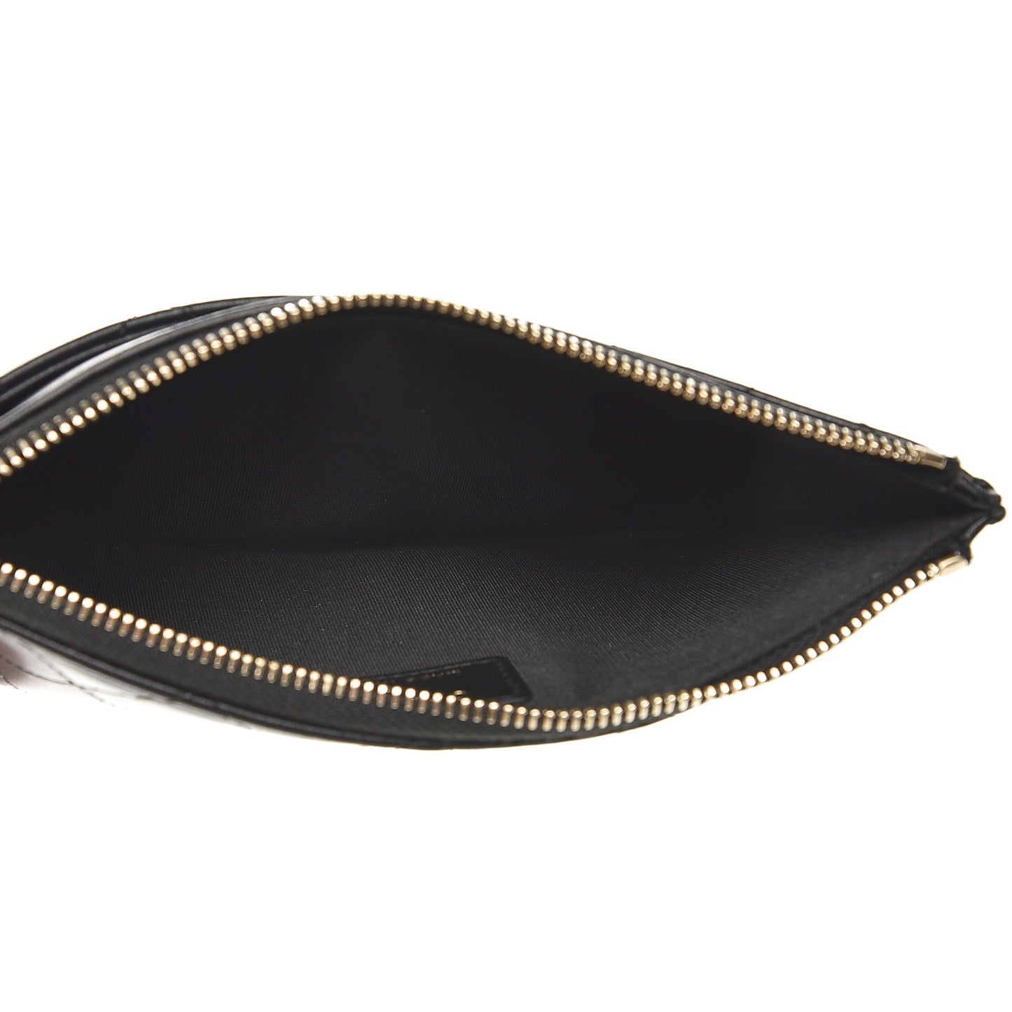 Lambskin Quilted Zip Pouch Black