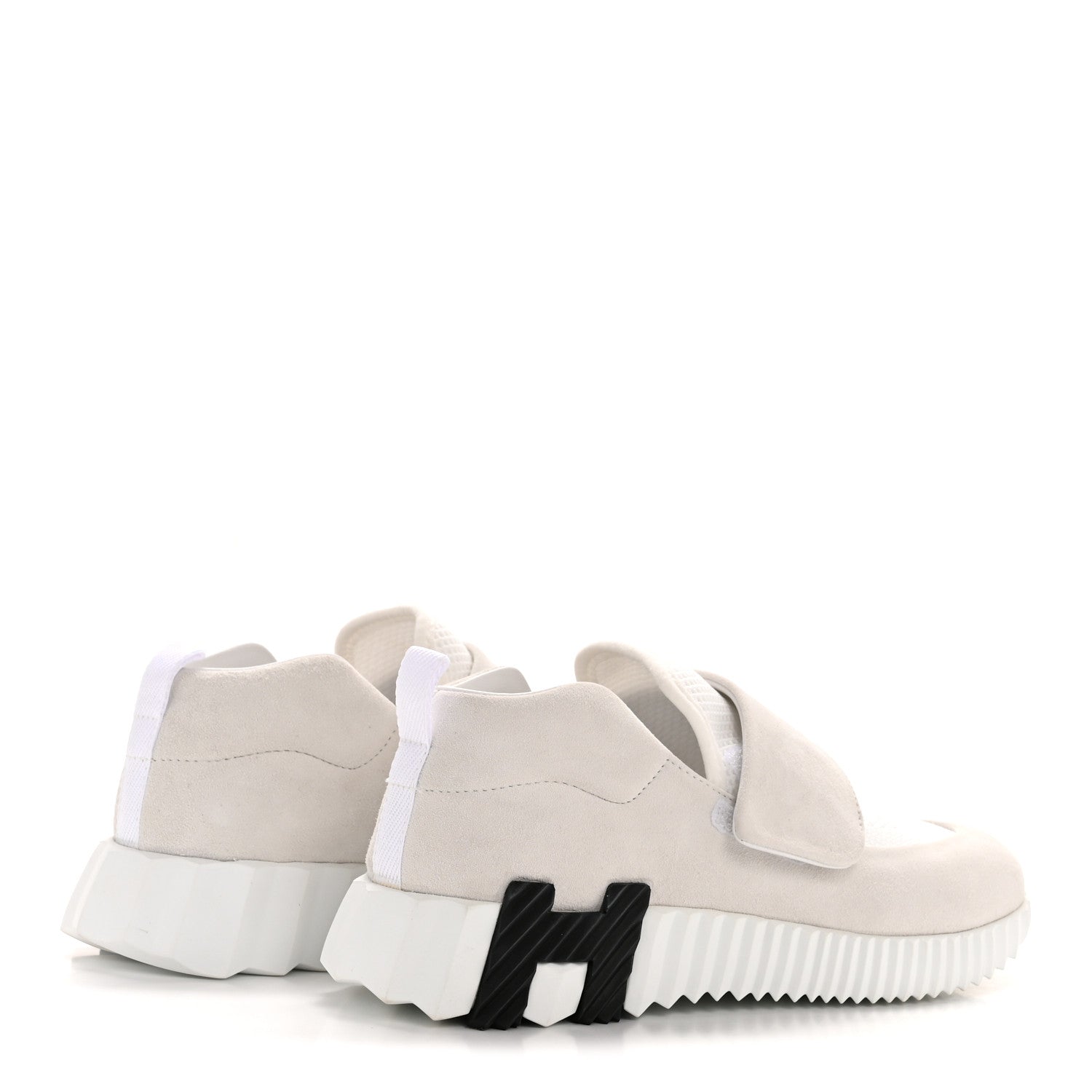 Hermes Suede Goatskin Mesh Fabric H Sneakers 38 White 9 of 20