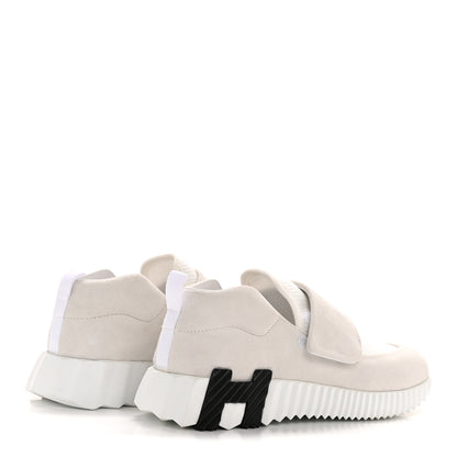 Hermes Suede Goatskin Mesh Fabric H Sneakers 38 White 9 of 20