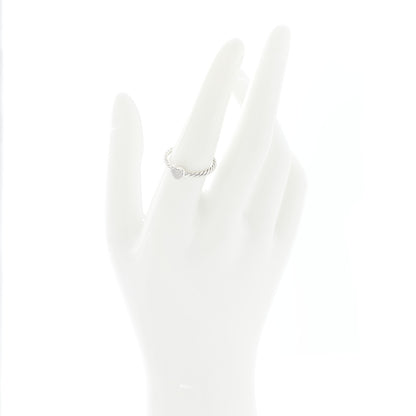 David Yurman Sterling Silver Diamond Cable Classics Heart Ring 56 7.5 2 of 6