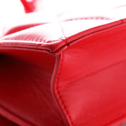 Balenciaga Nappa Calfskin Quilted XS Sharp Top Handle Bag Bright Red 12 of 17