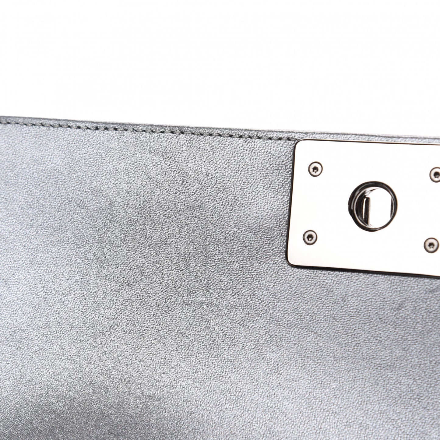 Tweed Metallic Lambskin Medium Boy Flap Silver
