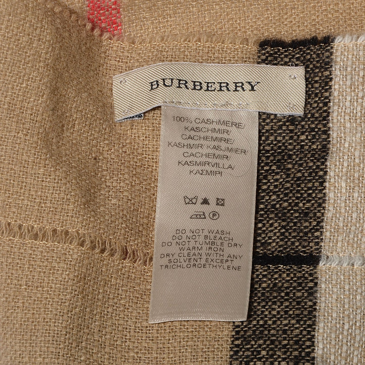 Cashmere House Check Fringe Scarf