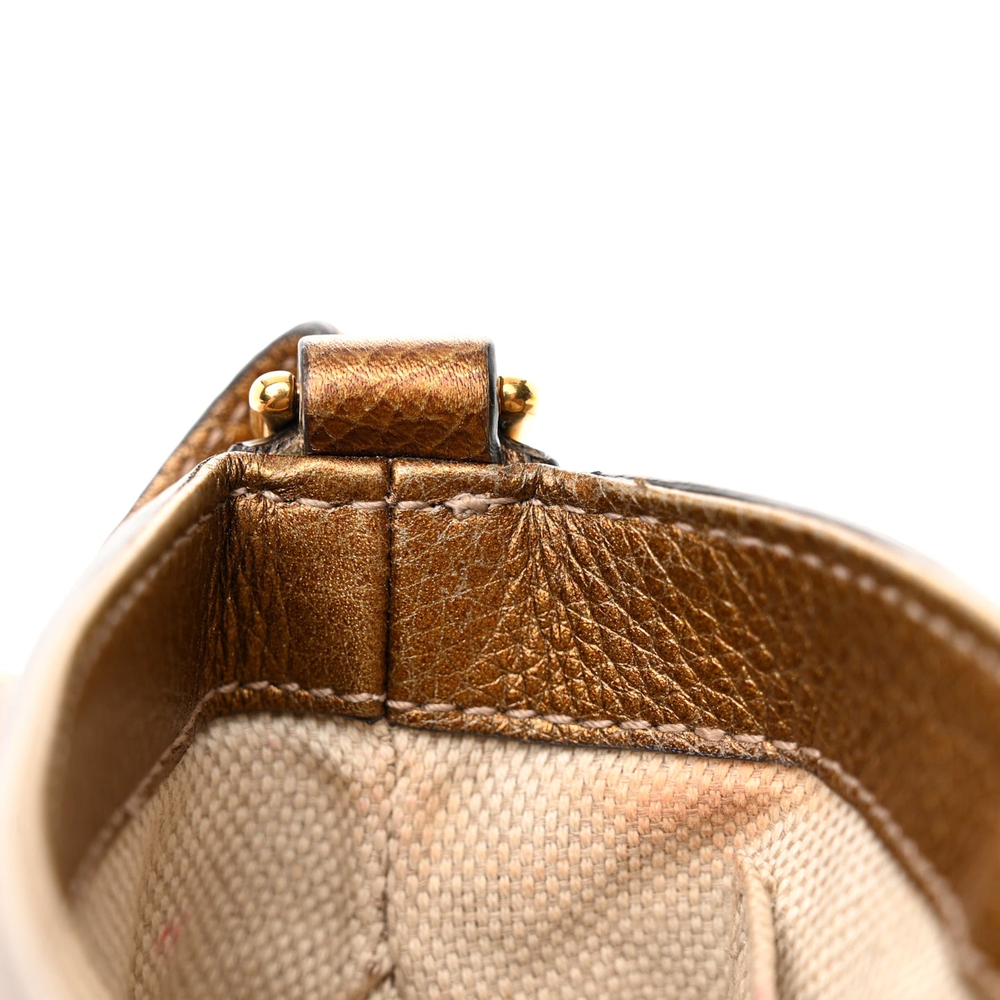 Metallic Pebbled Calfskin Small Soho Flap Crossbody Gold Ombre