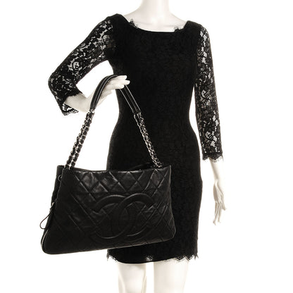 Chanel Caviar Expandable Zip Shoulder Bag Black 2 of 8