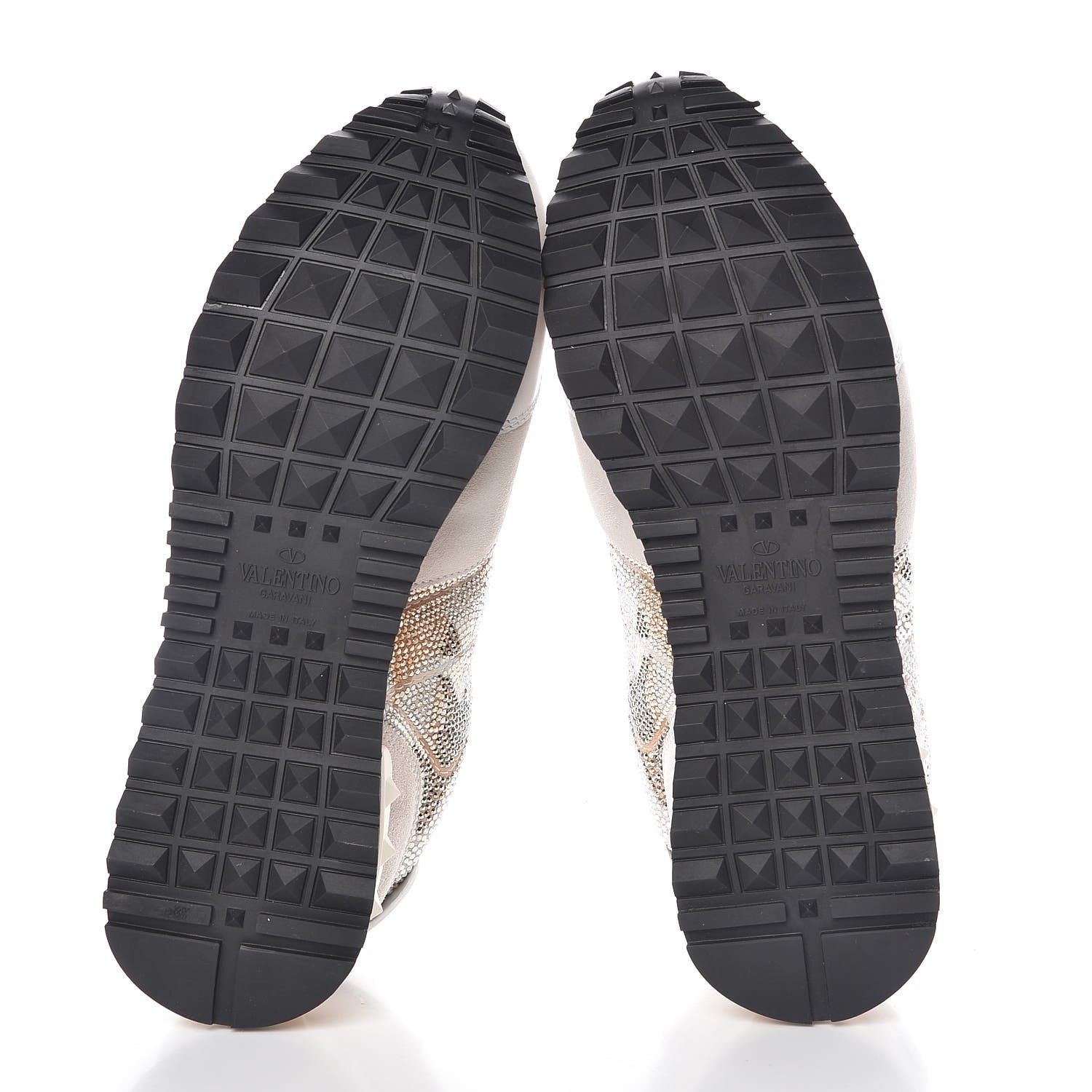 Valentino Garavani Suede Crystal Camustars Womens Rockrunner Sneakers 35 Chalk White 5 of 8