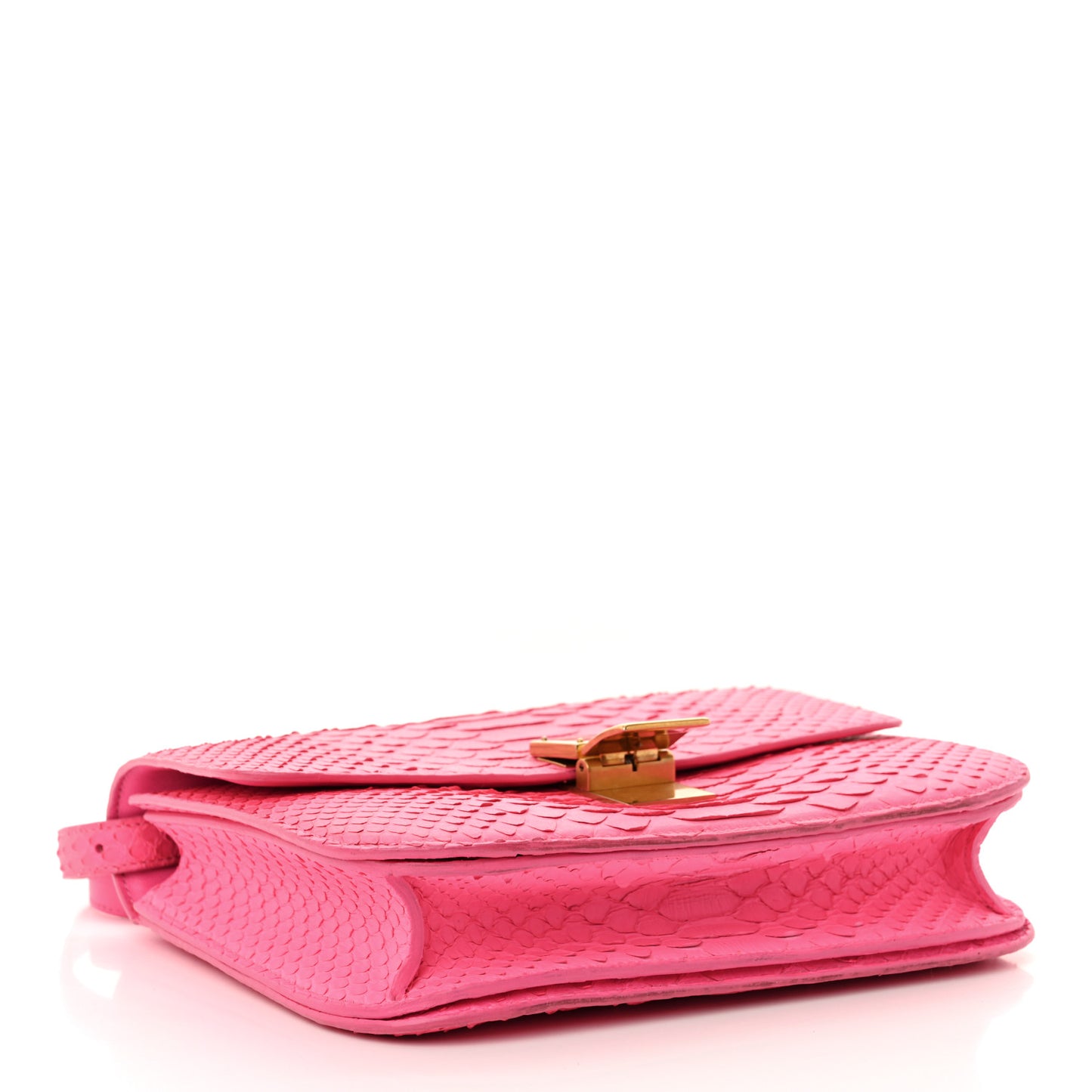 Snakeskin Medium Classic Box Flap Pink