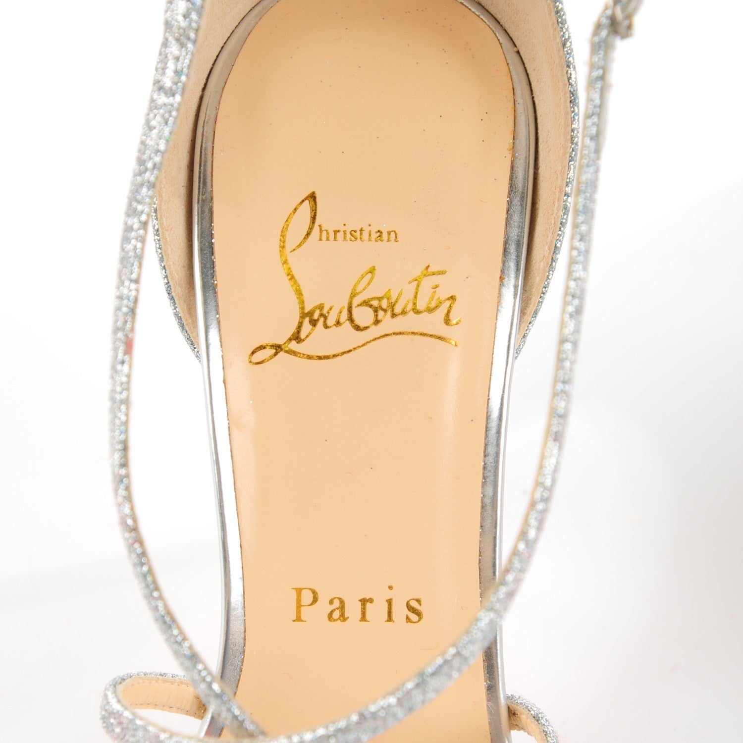 Christian Louboutin Glitter Gwynitta 100 Sandals 36.5 Silver 6 of 8