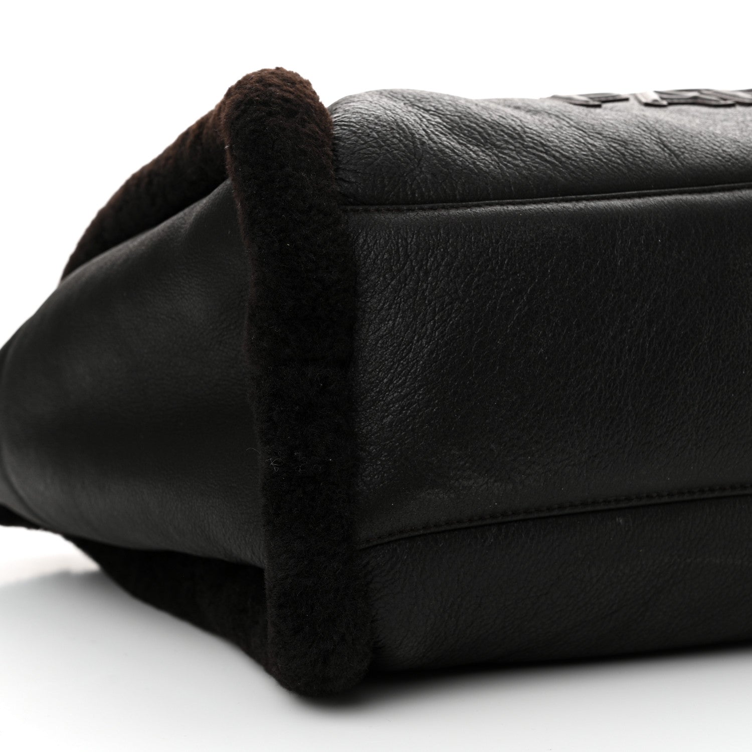 Chanel Lambskin Shearling Medium Deauville Tote Dark Brown 1547287