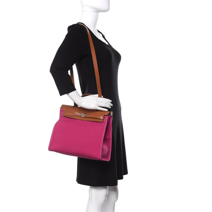 Hermes Vache Hunter Toile Herbag Zip 31 PM Magnolia Fauve 2 of 11
