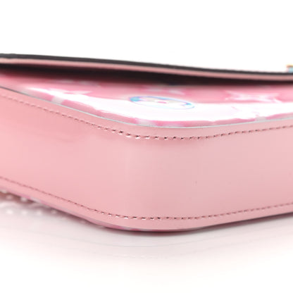 Louis Vuitton Vernis Valentine Felicie Pochette Chain Wallet Light Pink Neon 10 of 11