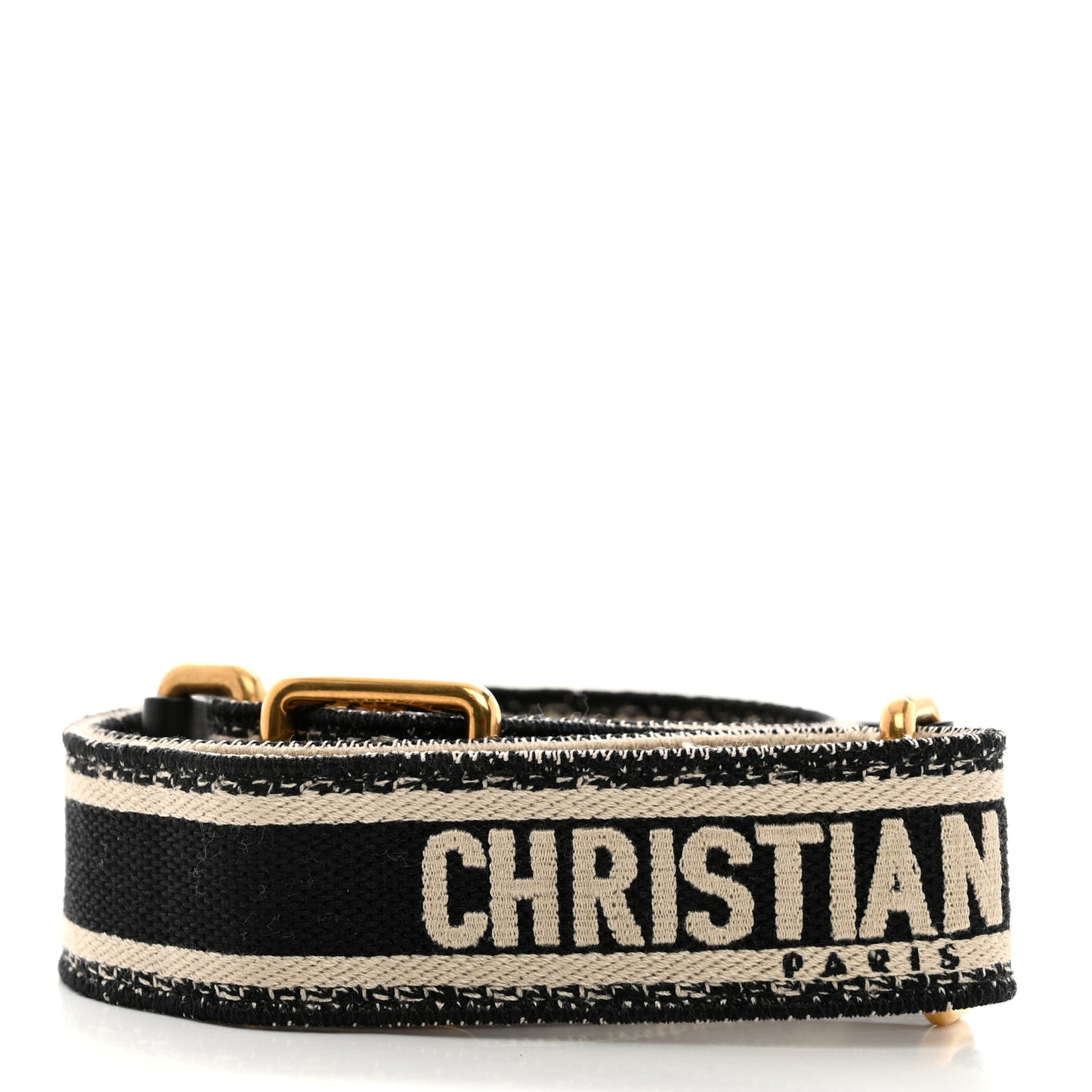 Canvas Embroidered Shoulder Strap Black