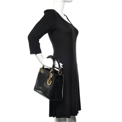 Christian Dior Patent Diorissimo Medium Lady Dior Black 2 of 9