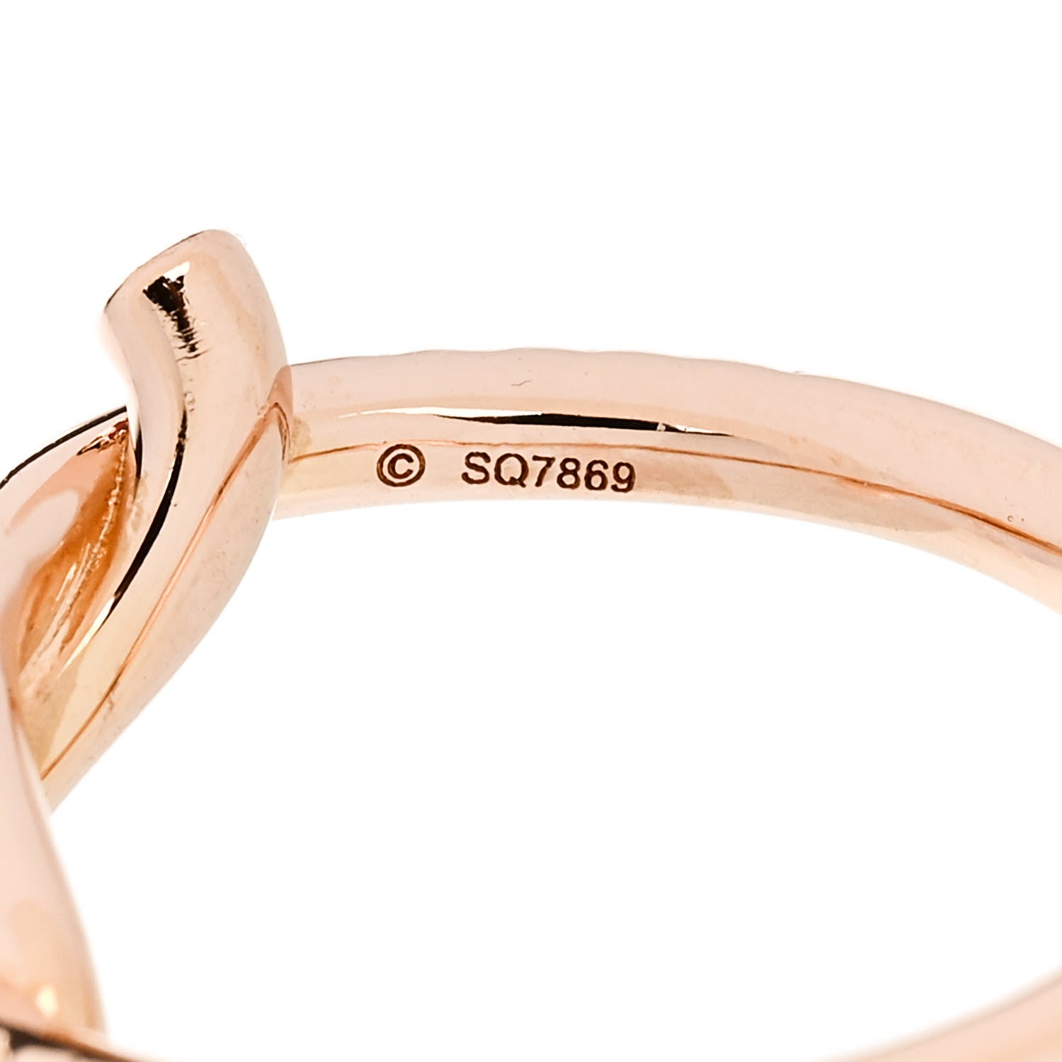 Cartier 18K Pink Gold Pink Sapphire Entrelaces Ring 48 4.5 5 of 6