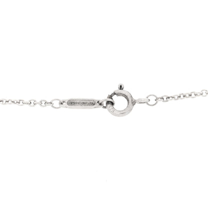 Tiffany Sterling Silver Enamel Heart Key Pendant Necklace Blue 5 of 6