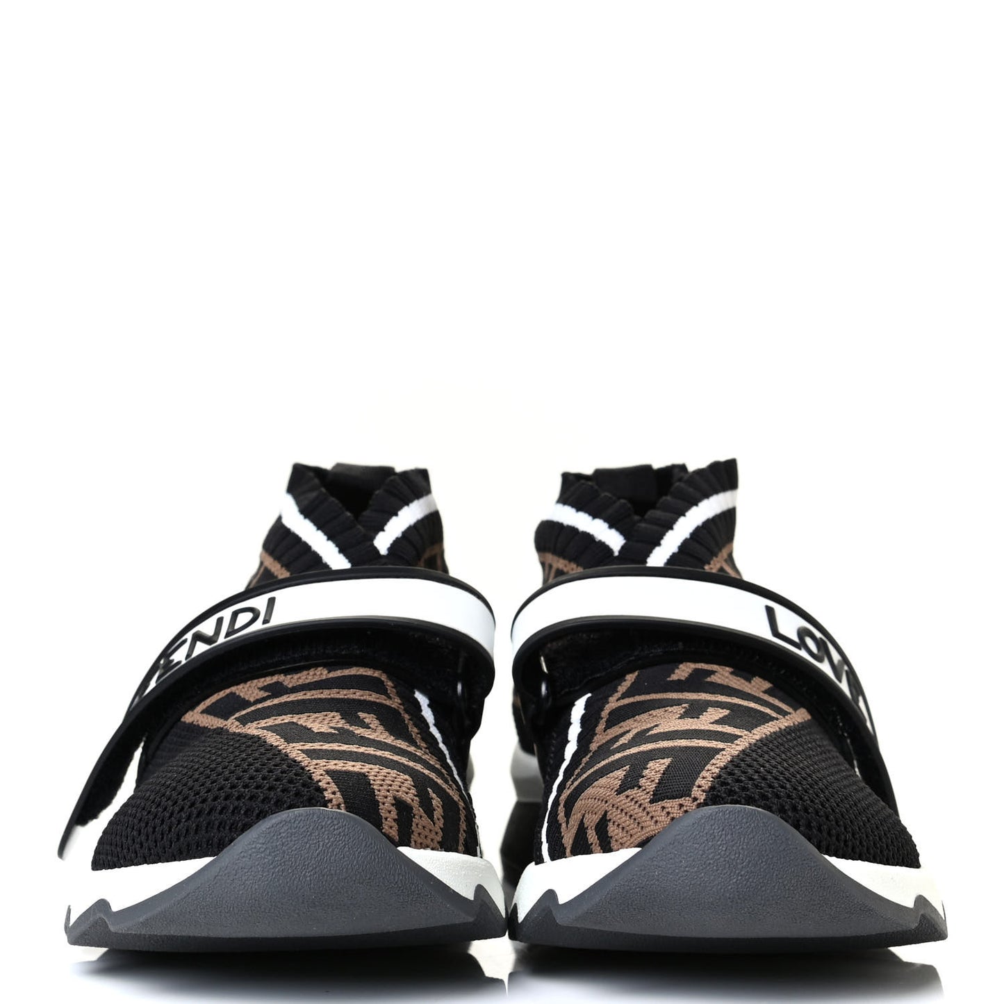 Stretch Yarn FF Stiff Band Rockoko Sneakers 35 Black White Tobacco