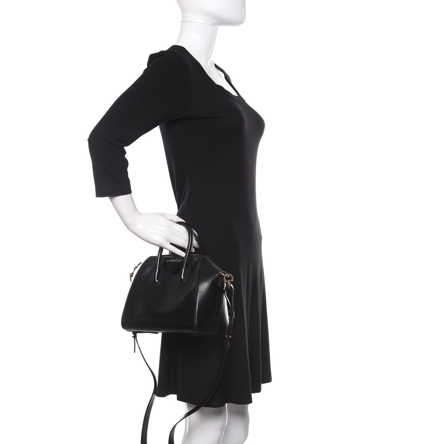 Shiny Lord Calfskin Mini Antigona Black