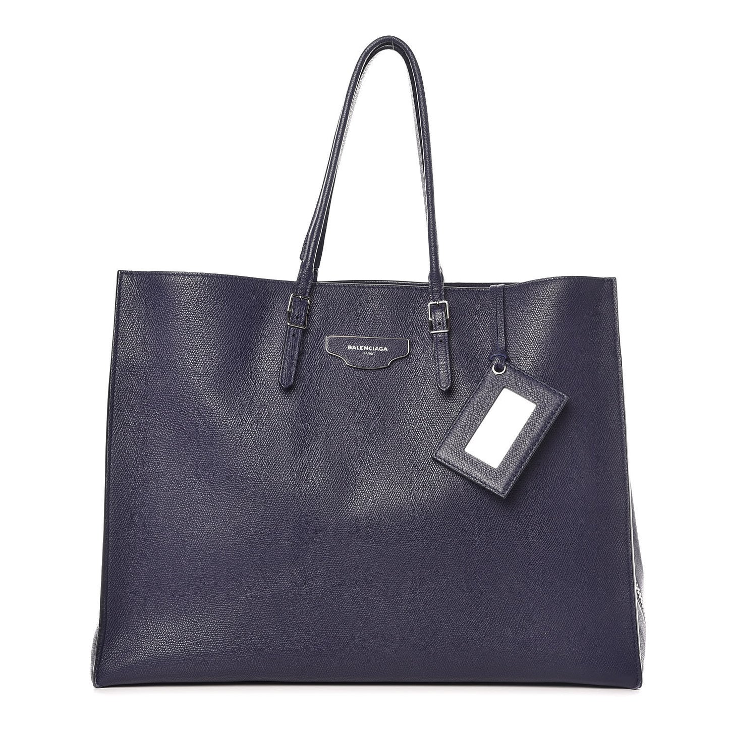 Calfskin Papier A4 Zip Around Plate Tote Bleu Indigo