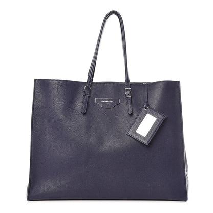 Balenciaga Calfskin Papier A4 Zip Around Plate Tote Bleu Indigo 1 of 12