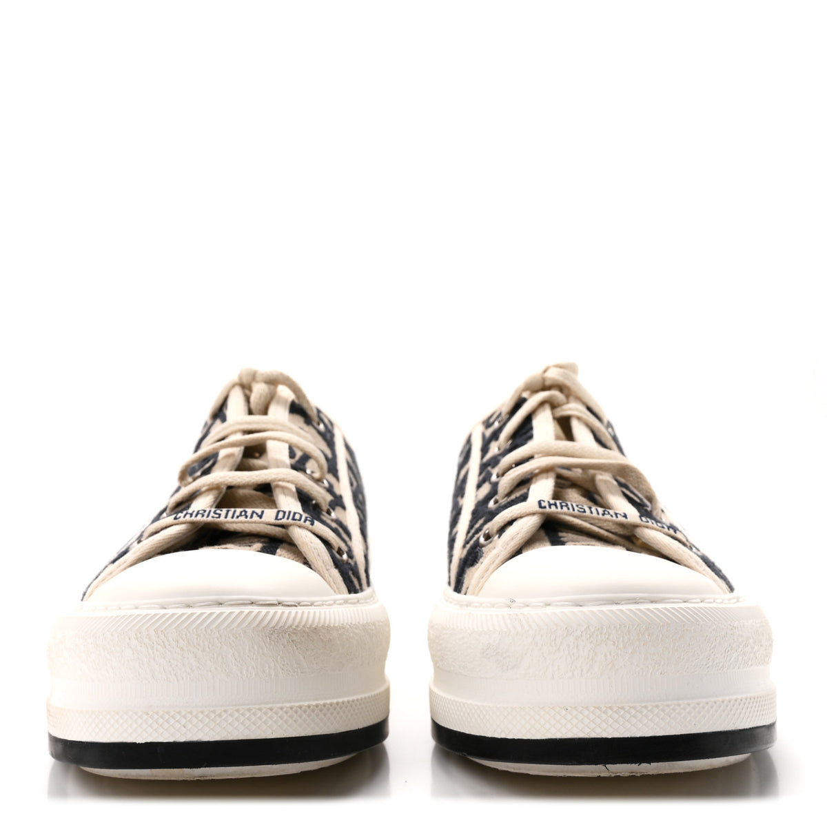 Canvas Oblique Walk'N'Dior Low Top Sneakers 37 Deep Blue