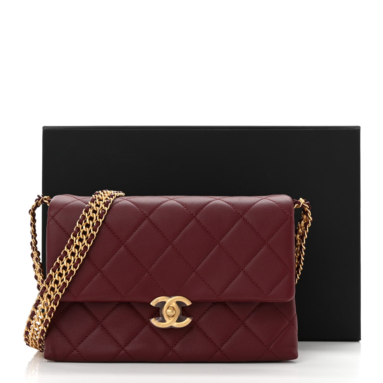 Chanel Calfskin Quilted Mini Chain Strap Flap Dark Brown 11 of 11