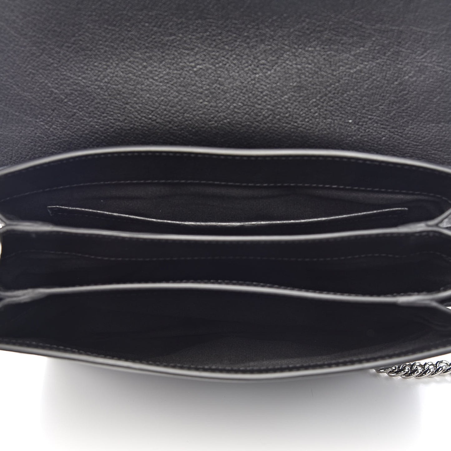 Grained Calfskin Twin Skull Crossbody Black