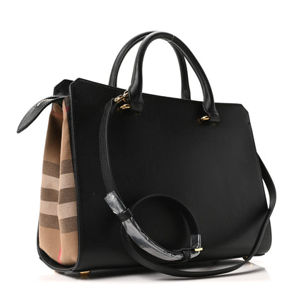 Burberry Calfskin Mega Check Small Banwell Tote Black 3 of 10