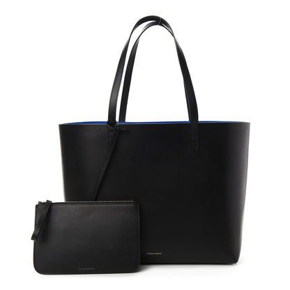 Mansur Gavriel Saffiano Large Shopping Tote Black Royal 1 of 10