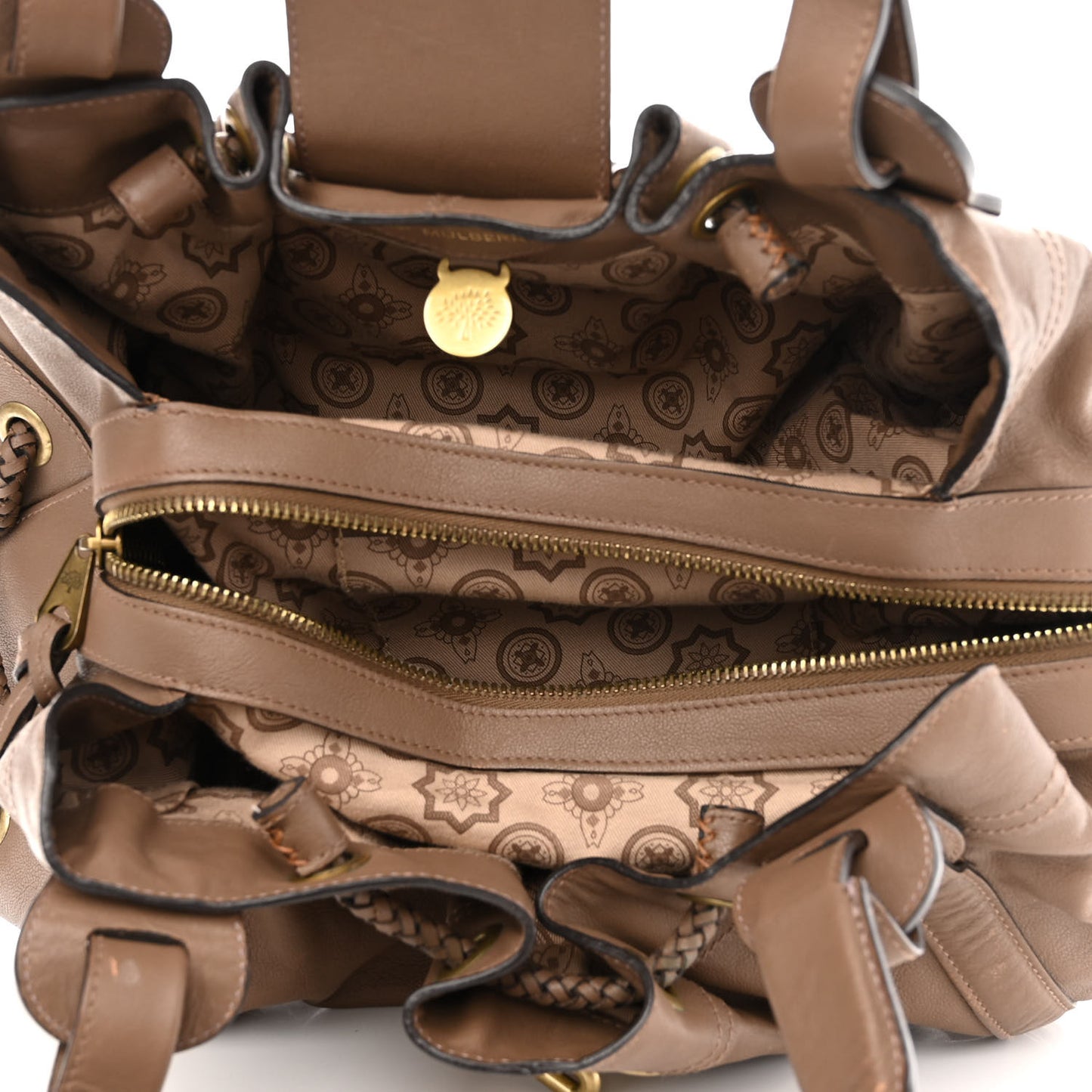 Soft Goatskin Agyness Satchel Brown