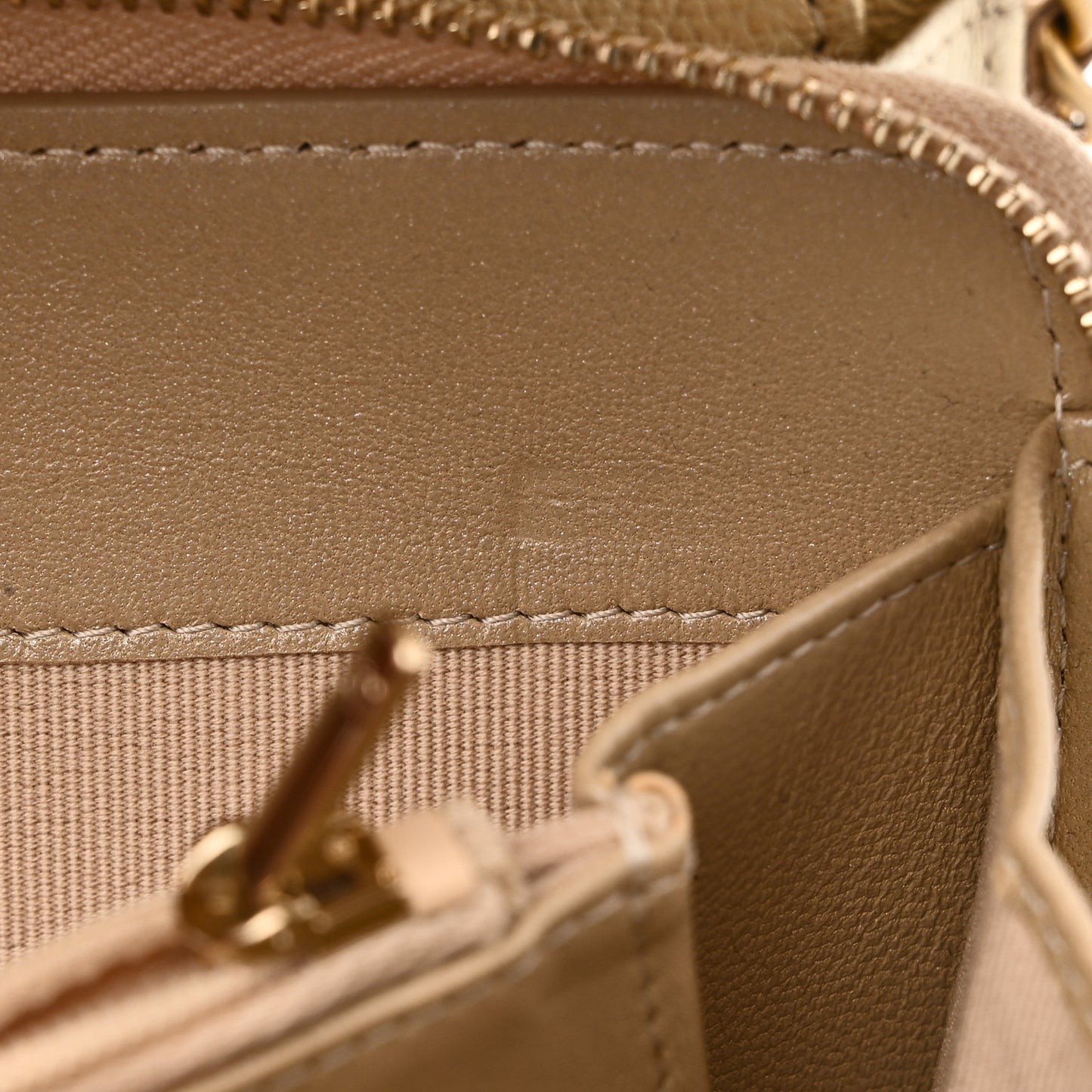 Metallic Goatskin Quilted Phone Holder Wallet on Removable Chain  Gold
