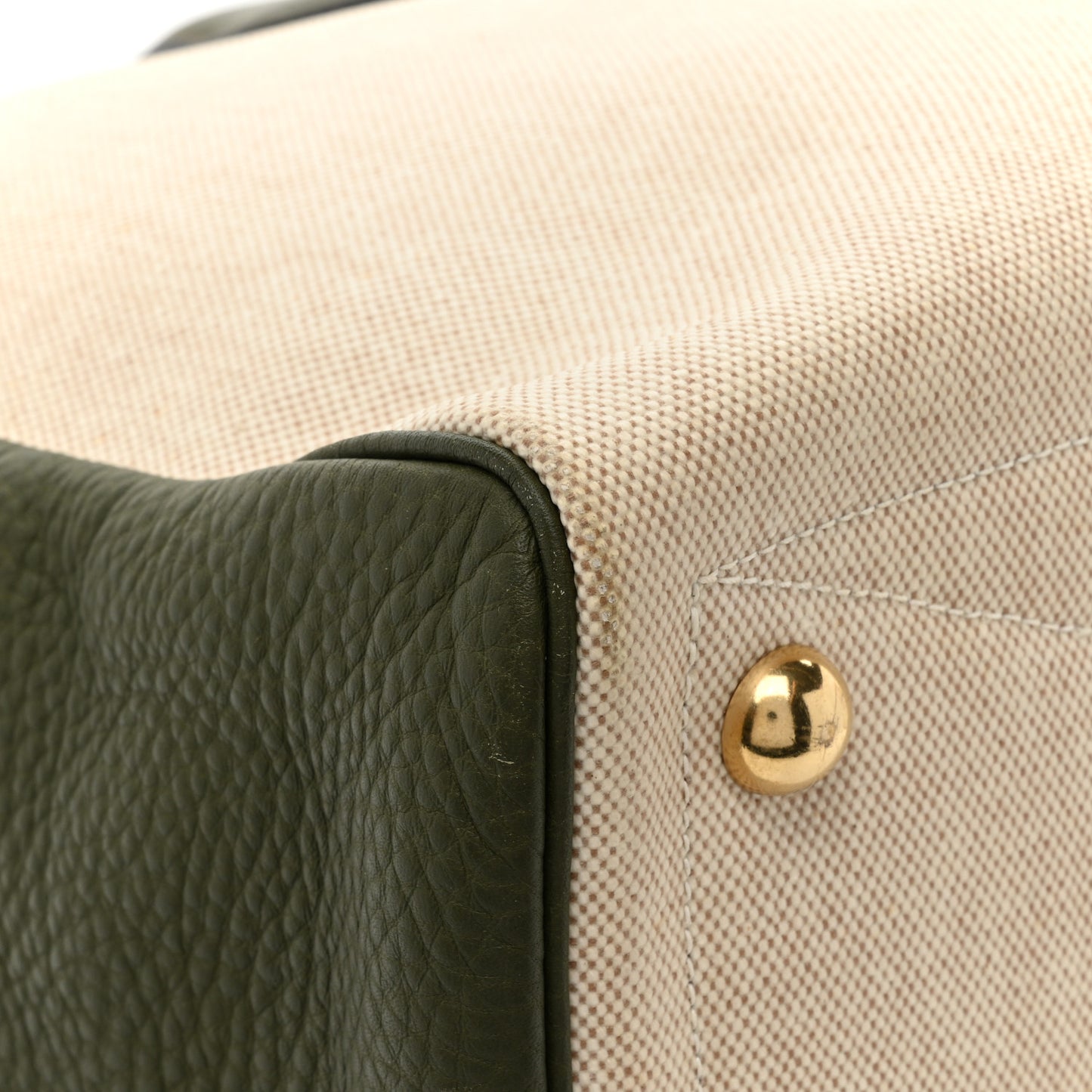 Toile Taurillon Clemence Victoria II 43 Ecru Vert Olive