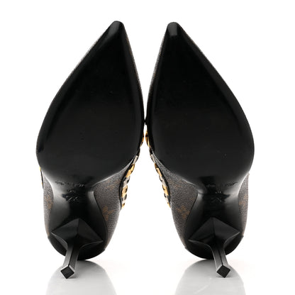 Louis Vuitton Calfskin Monogram Eldorado Pumps 36 Cacao 5 of 7