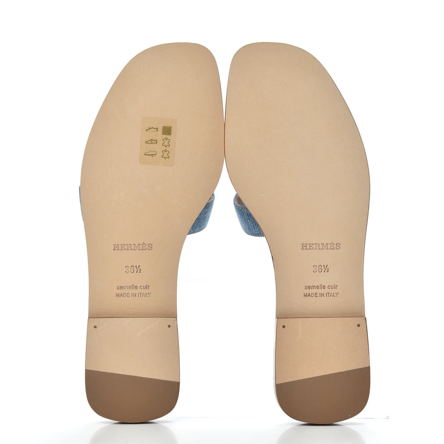 Denim Canvas Oran Sandals 36.5 Bleu Clair