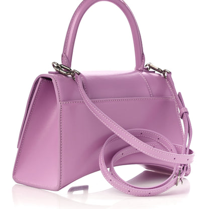 Balenciaga Shiny Box Calfskin Tonal B Small Hourglass Top Handle Bag Lilac 3 of 10