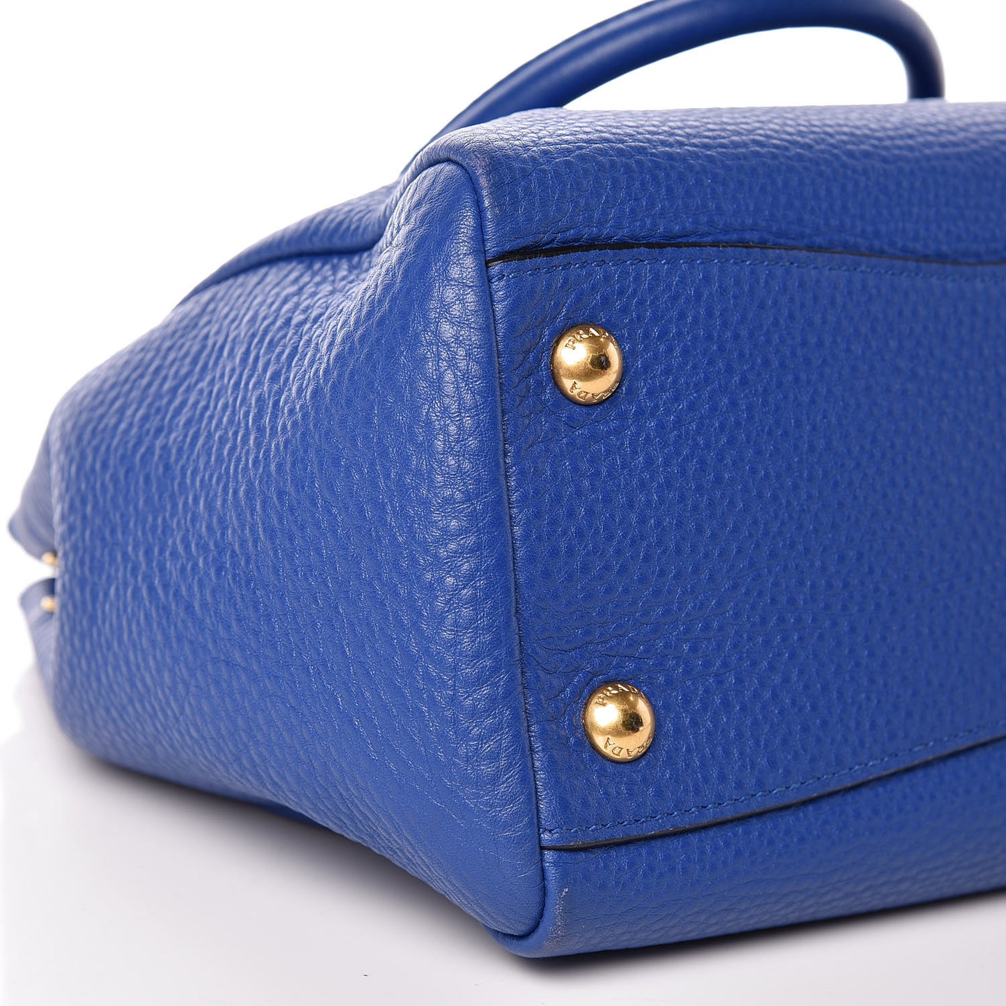 Vitello Daino Shopping Tote Azzurro